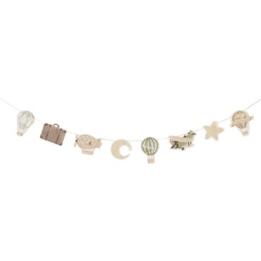 Guirlande décorative 1er anniversaire bébé crème et vert amande | jourdefete.com