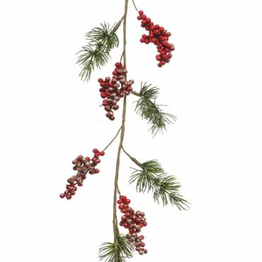 guirlande en plastique d'épines et de baies rouges à paillettes | jourdefete.com guirlande en plastique d'épines et de baies rouges à paillettes | jourdefete.com