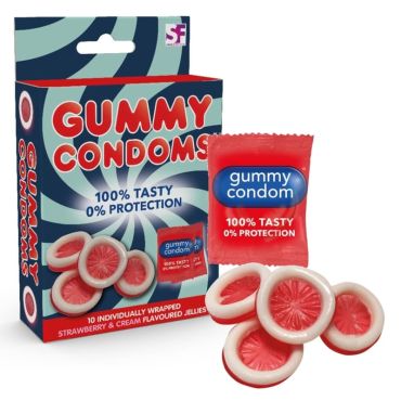Bonbons gélifiés préservatifs à la fraise | jourdefete.com