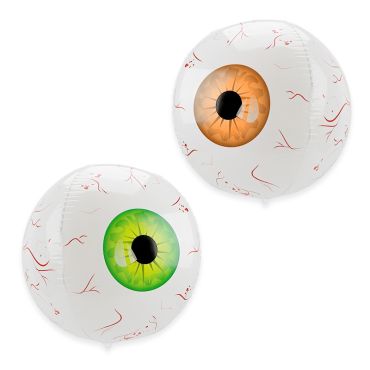 Ballon œil vert 55 cm – lot de 2 (vert & ambre), déco Halloween réaliste | jourdefete.com