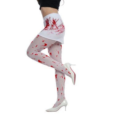 Collant blanc Halloween taches de sang réalistes | jourdefete.com