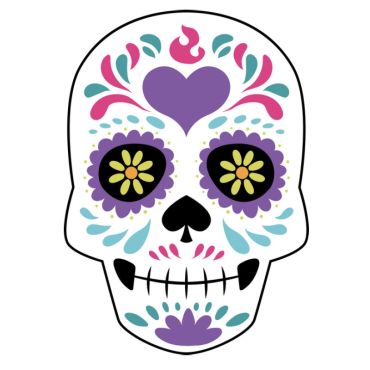 Assiettes motifs crânes mexicain coloré fête des morts | jourdefete.com