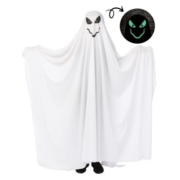 Déguisement fantôme enfant phosphorescent avec effet lumineux dans le noir | jourdefete.com