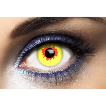 Lentilles yeux jaunes et rouge feu Murder Yellow pour transformation intense | jourdefete.com