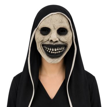 Masque de nonne démoniaque terrifiante avec coiffe noire pour soirée Halloween | jourdefete.com