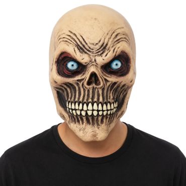 Masque de squelette effrayant aux yeux bleus pour déguisement d'Halloween | jourdefete.com Masque de squelette effrayant aux yeux bleus pour déguisement d'Halloween | jourdefete.com