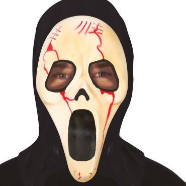 Masque tueur Halloween avec capuche et visage horrifique | jourdefete.com