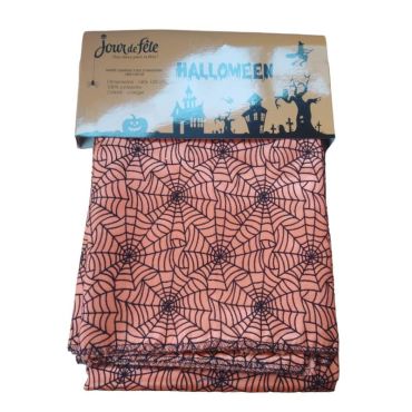 nappe pour halloween toiles araignées couleur orange