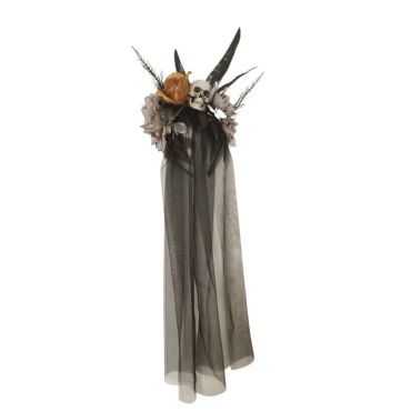 Une soirée d’Halloween parfaite grâce à ce serre-tête Voile noir, Plumes et Crâne | jourdefete.com