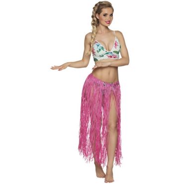 jupe-hawaienne-raffia-pagne-rose | jourdefete.com