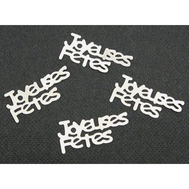 Confettis de table "Joyeuses Fêtes" - Argent