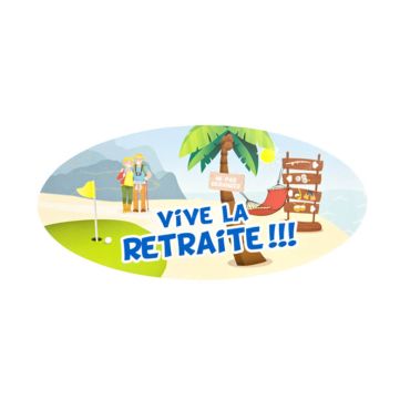 4 Stickers repositionnables "Vive la retraite"