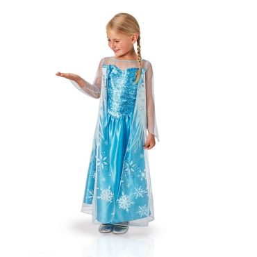 Deguisement Elsa de Luxe La Reine des Neiges Fille Taille au Choix Jour de Fete Deguisement Fille Deguisement pour Enfants