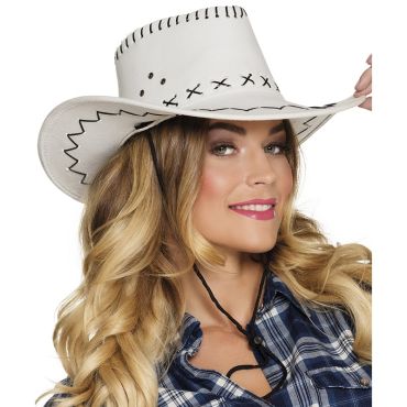 Chapeau de Cow Boy Adulte Elroy - Blanc