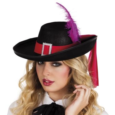 Chapeau de Mousquetaire Femme - Rouge