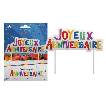Décoration de gâteau cake topper à piquer joyeux anniversaire lettres multicolores pour enfant | jourdefete.com