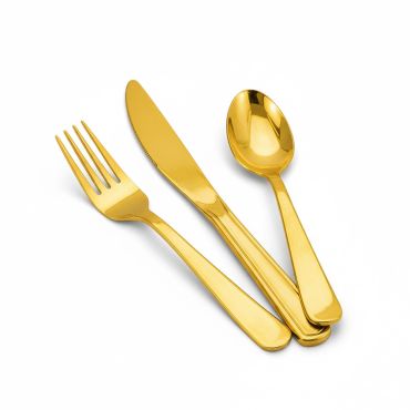 Couverts de fête dorés – pack de 24 pièces (cuillères, fourchettes, couteaux) | jourdefete.com Couverts de fête dorés – pack de 24 pièces (cuillères, fourchettes, couteaux) | jourdefete.com
