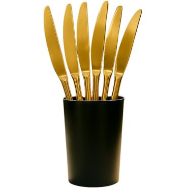 Couteaux jetables dorés 20 cm en lot de 10 pour décoration de table festive | jourdefete.com