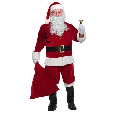Costume de Père Noël Luxe avec hotte rouge et cloche dorée | jourdefete.com Costume de Père Noël Luxe avec hotte rouge et cloche dorée | jourdefete.com