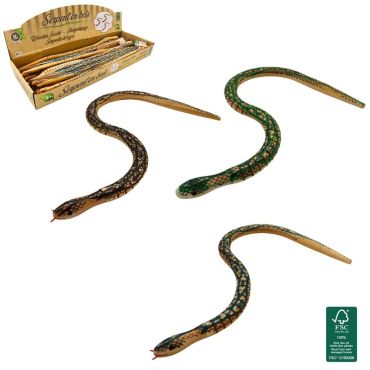 Serpent articulé en bois jouet enfant articulé 50 cm pour animations et jeux | jourdefete.com