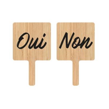 Pancartes en bois Oui / Non pour animations et jeux de mariage | jourdefete.com