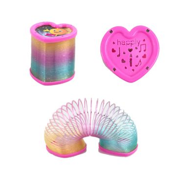 Ressort lumineux arc-en-ciel - Coeur - 6cm