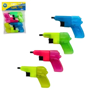 Pistolet à eau transparent coloré 9 cm | jourdefete.com