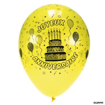 8 Ballons Joyeux Anniversaire Multicolore