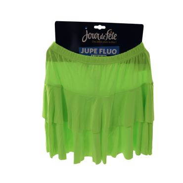Jupe verte fluo à volants pour fêtes et soirées thématiques | jourdefete.com
