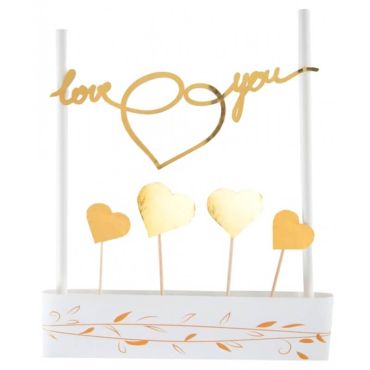 Decoration de Gateau - Just Married - Or | jourdefete.com