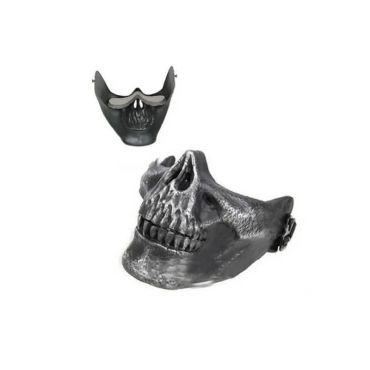 Demi-masque squelette argent pour adulte