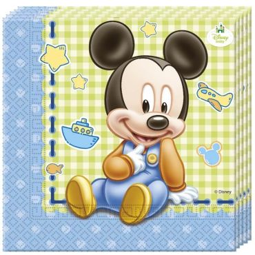 Lot de 20 Serviettes en Papier - Bébé Mickey Disney