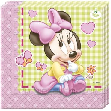 Lot de 20 Serviettes en Papier - Bébé Minnie Disney