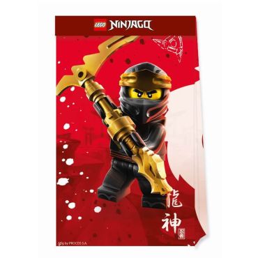 4 sacs cadeaux en papier lego ninjago | jourdefete.com
