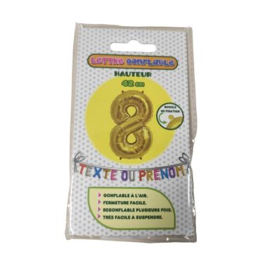 Chiffre 8 Gonflable - Couleur au choix | jourdefete.com