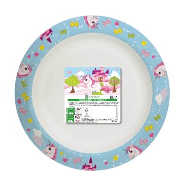 8 assiettes creuses compostables licorne | jourdefete.com