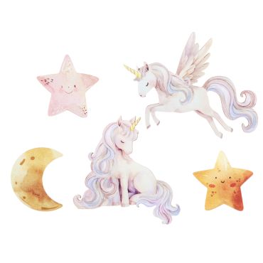 Décorations papier licorne magique à parsemer anniversaire fille | jourdefete.com