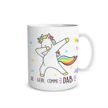 Mug Licorne - Je Gere, comme DAB | jourdefete.com
