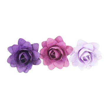 Lot de 12 fleurs en camaïeu en papier - Parme | jourdefete.com