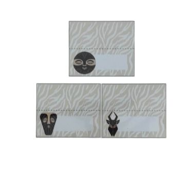 Lot de 6 marque-places - Masque Africain | jourdefete.com