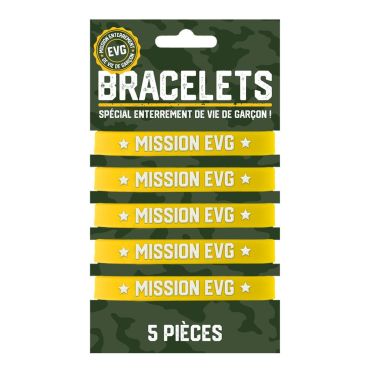 5 bracelets "Mission EVG" - Collection Mission Enterrement de vie de garçon