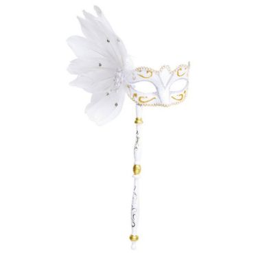 Loup Carnaval Blanc à Main