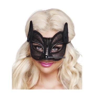 Loup de Chat en Dentelle Noir