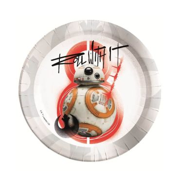 8 Assiettes 23 cm BB-8 - Star Wars Le Dernier Jedi