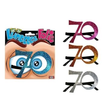 Lunettes Pailletées 70 Ans - Coloris au Choix