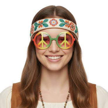 Lunettes Peace & Love multicolores aux verres roses – accessoire hippie original | jourdefete.com Lunettes Peace & Love multicolores aux verres roses – accessoire hippie original | jourdefete.com