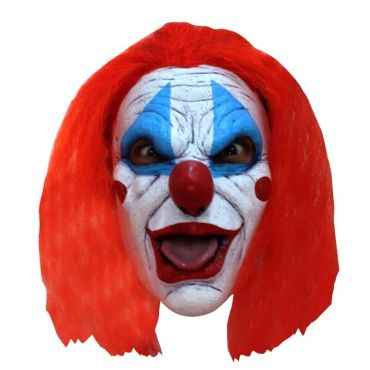 Demi Masque Latex Clown Tueur à Cheveux Longs 