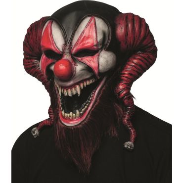 Masque Intégral en Latex Red Jester