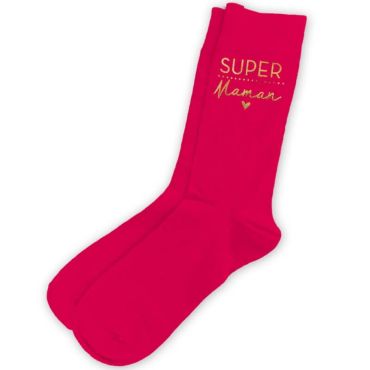 Paire de chaussettes super maman rose | jourdefete.com