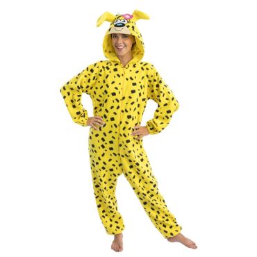 Déguisement Marsupilami femme combinaison jaune à capuche | jourdefete.com